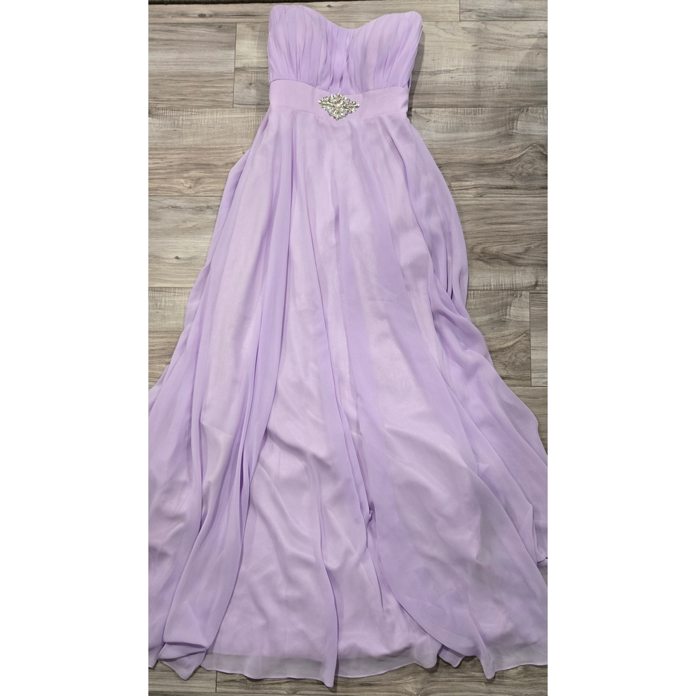 Elegant Lavender Strapless Gown